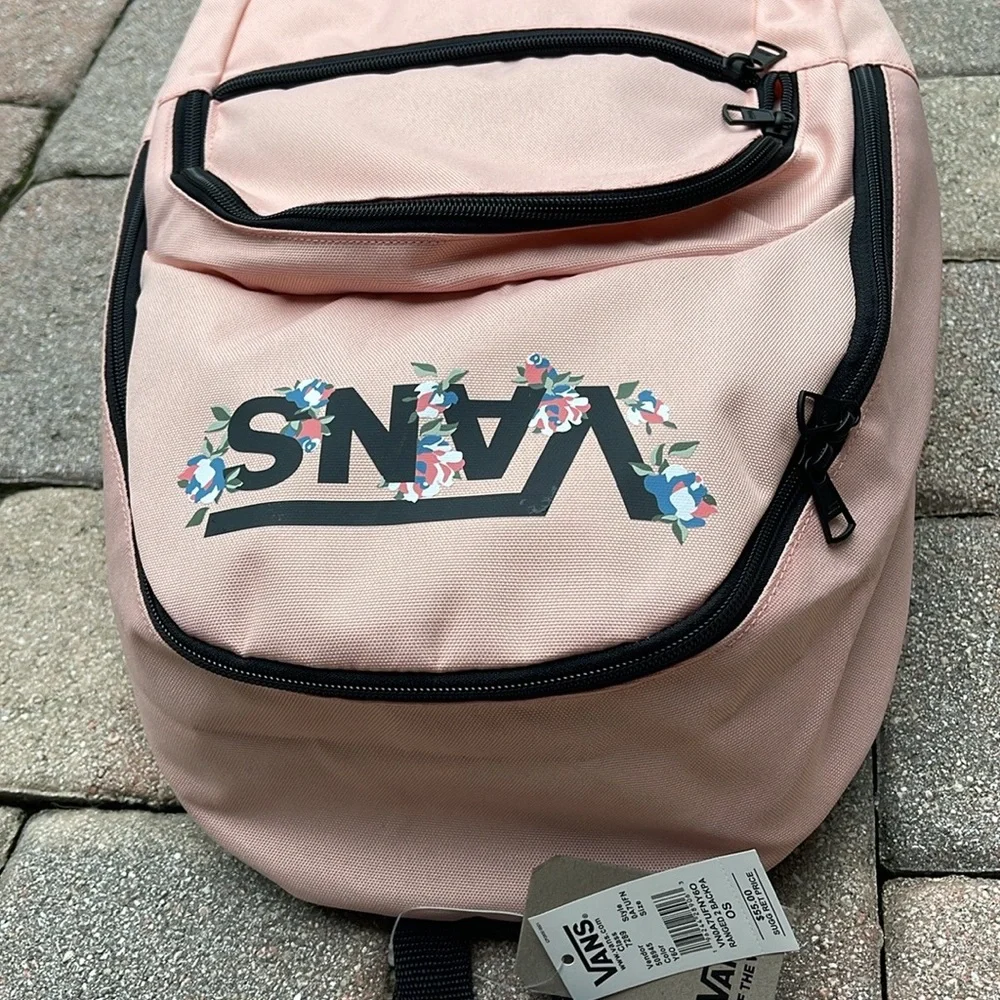 Vans Ranged 2 Prints Adult Laptop Backpack One Size (Coral Cloud-asphalt) NWT